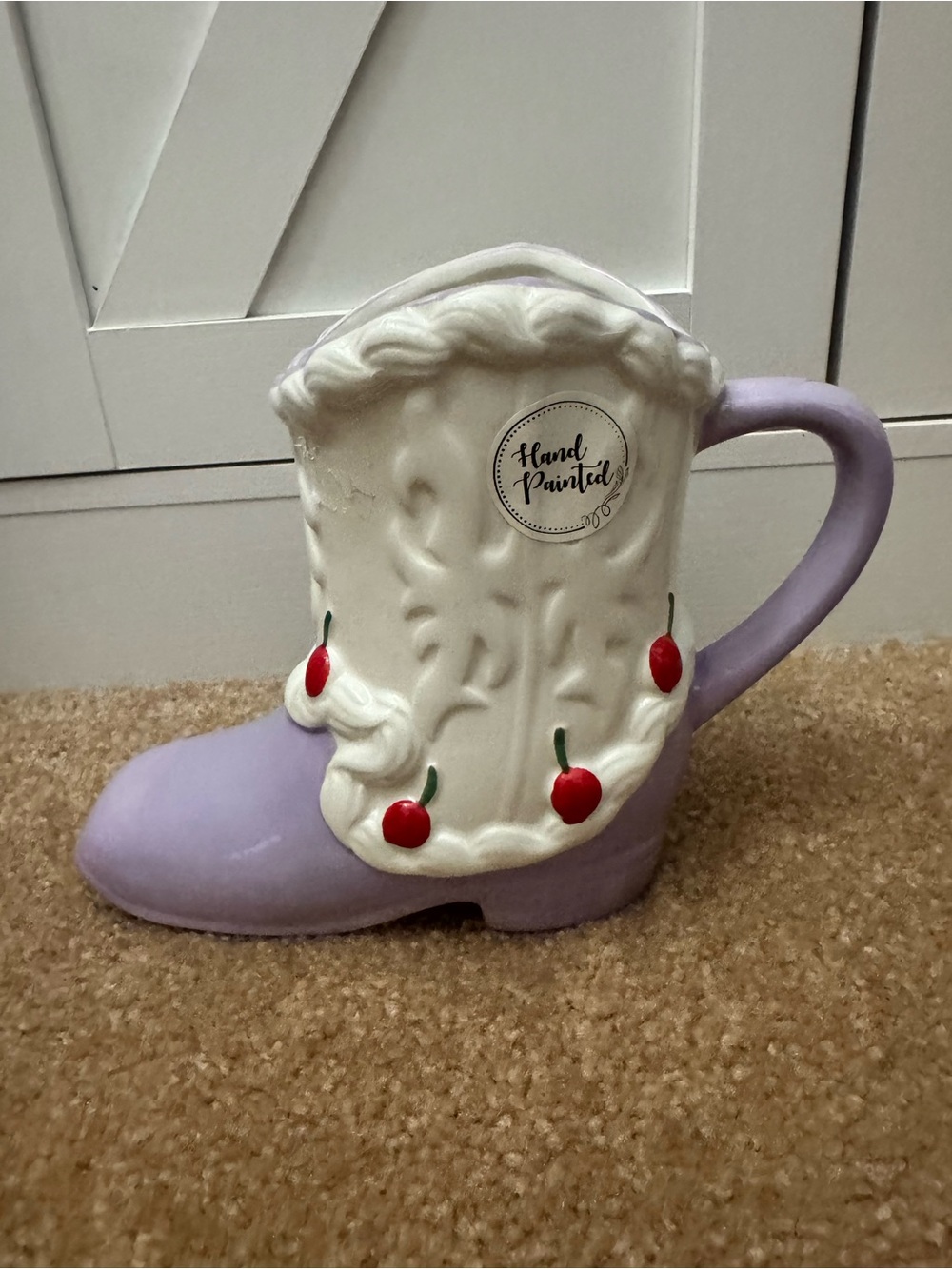 Sheffield Home Lavender and White Cherry Boot Mug
